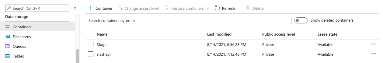 Azure container name